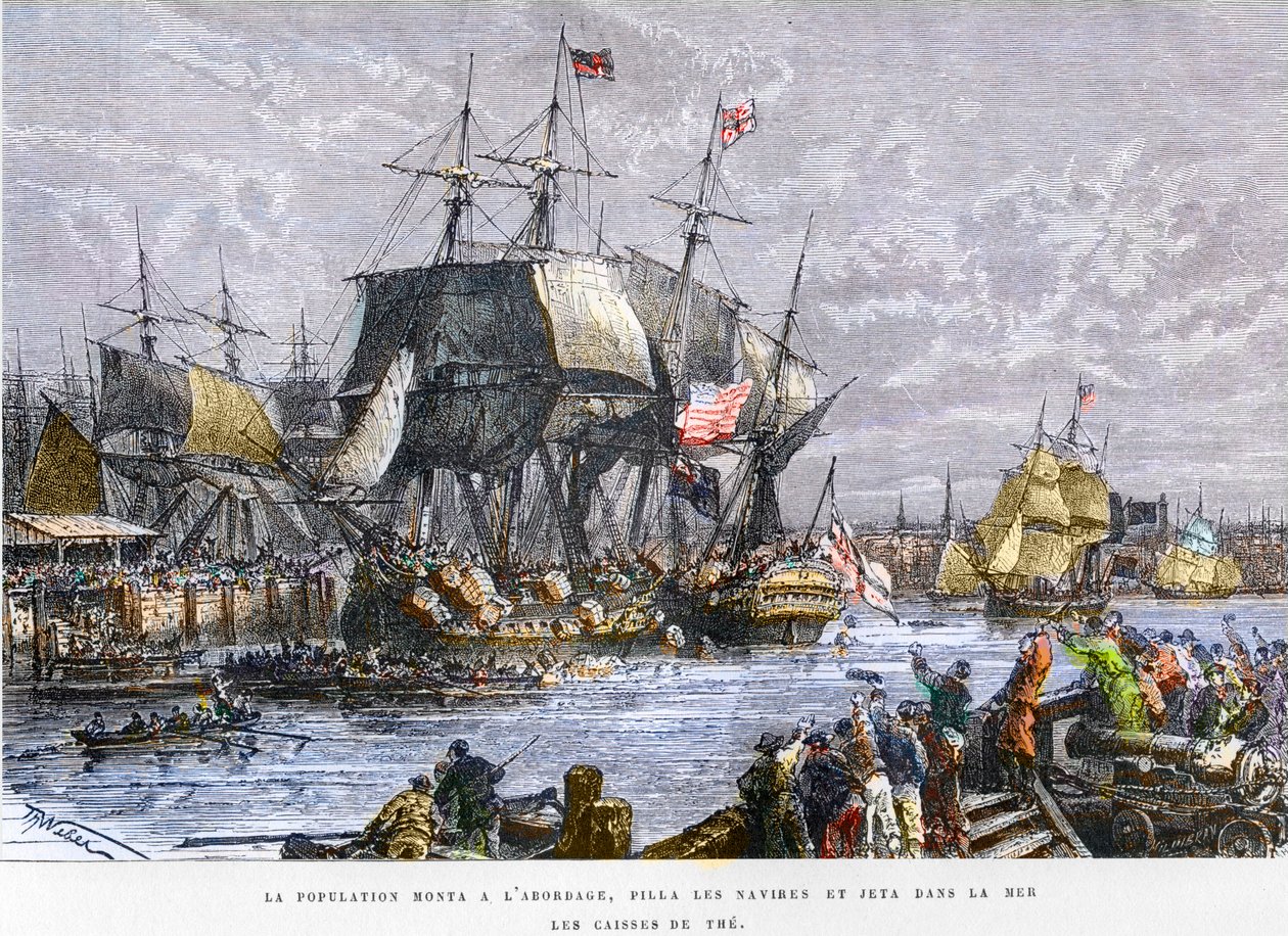 Die Boston Tea Party, 16. Dezember von Unknown artist