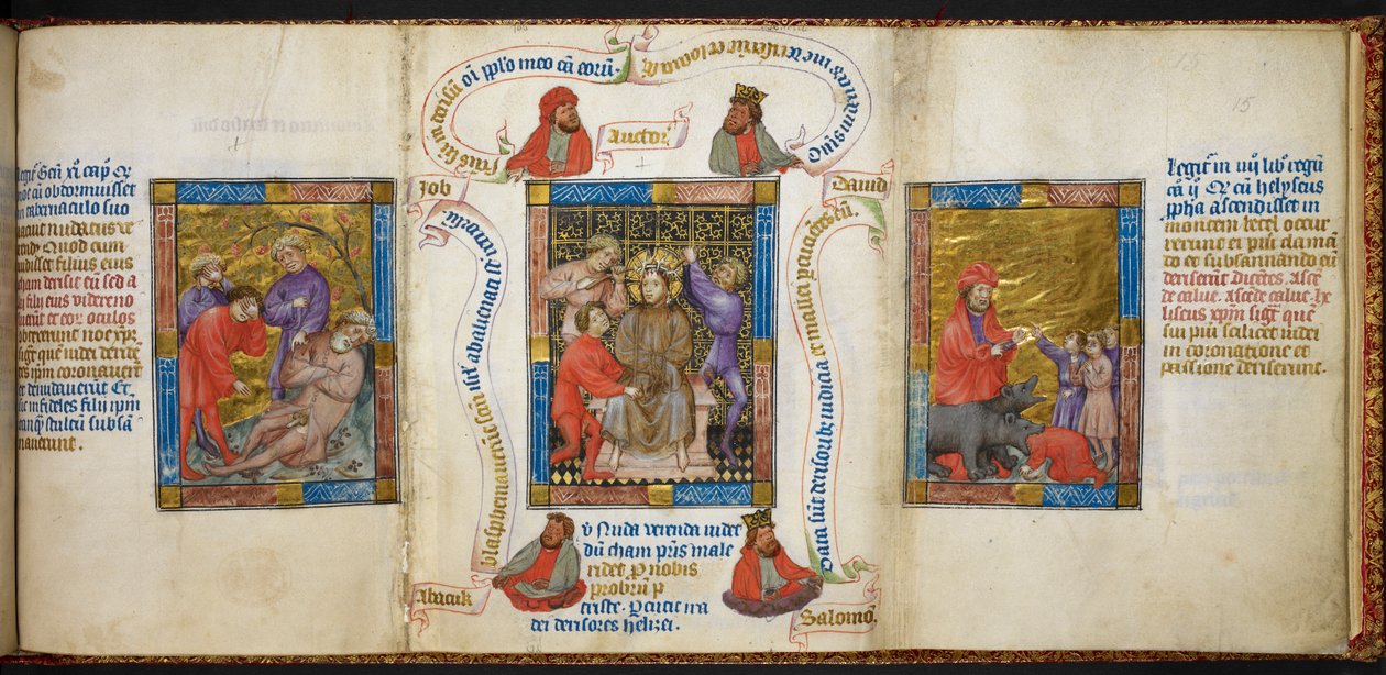 Die Trunkenheit Noahs; die Verspottung Christi; Kinder verspotten den Propheten Elisa von Unknown artist