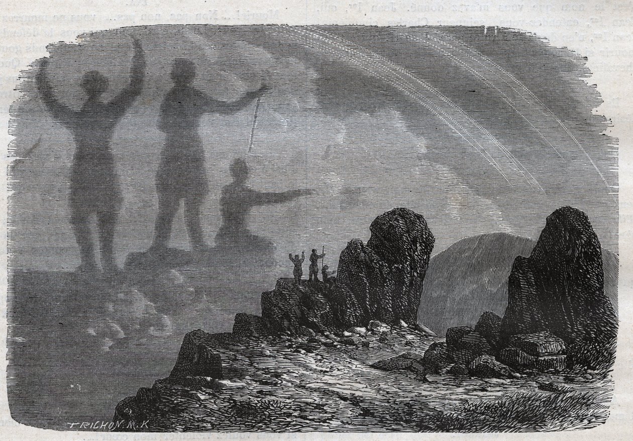 Das Gespenst des Brockens im Harz - Brockengespenst - Gravur von 1877 von Unknown artist