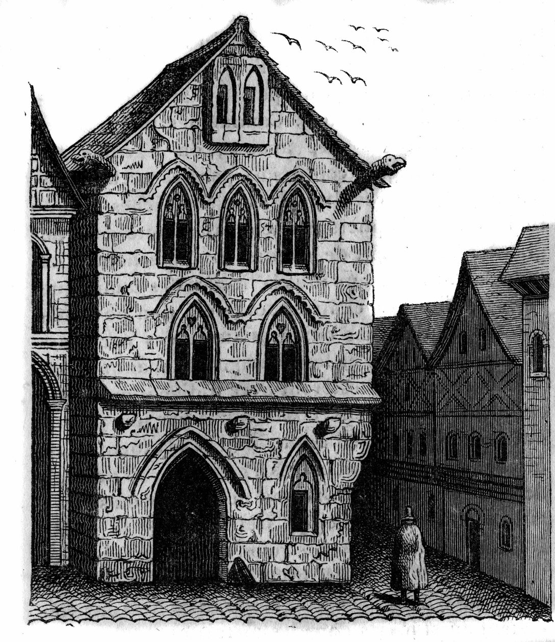 Das Templerhaus in Louviers in der Normandie. von Unknown artist