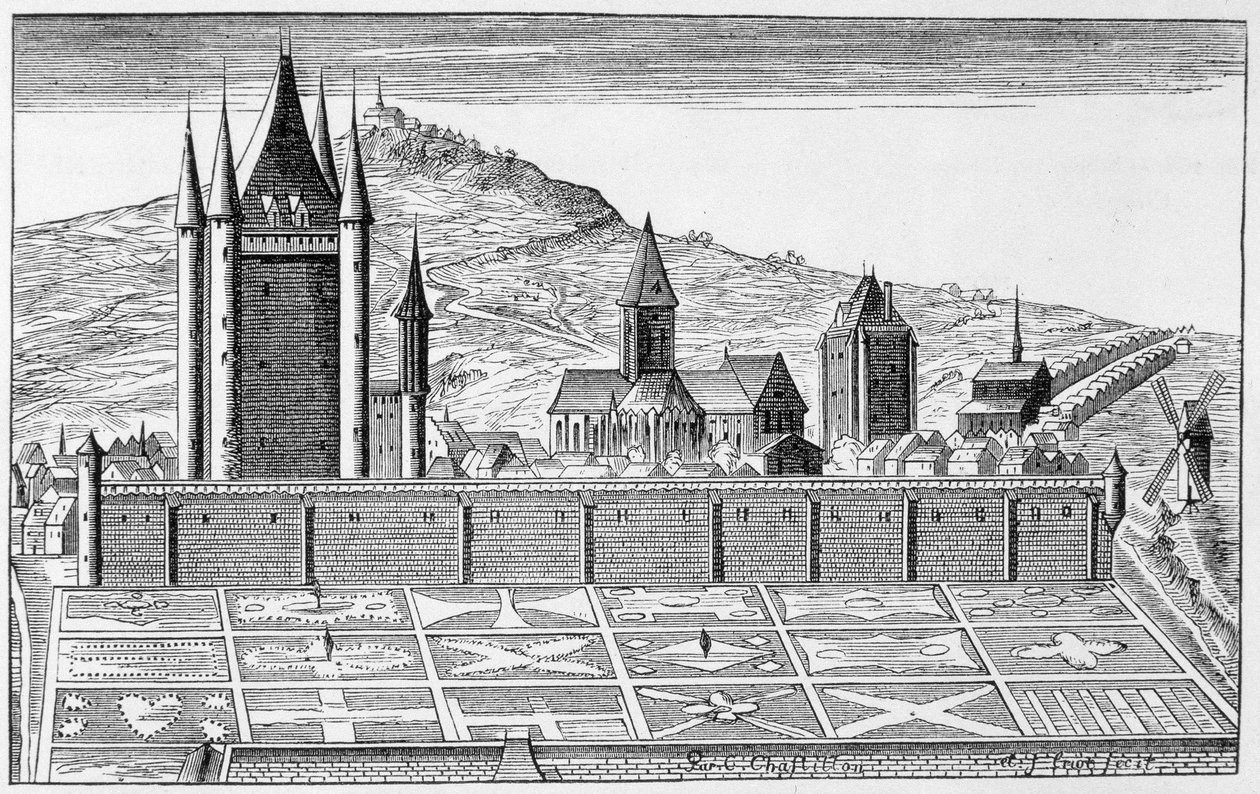 Der Tempelturm, nach einem Druck der Topographie von Paris - Gravur von Unknown artist