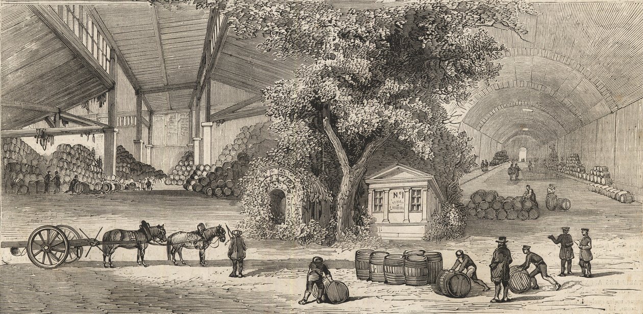 Das Weindepot in Paris im Jahr 1861 - Keller von Unknown artist