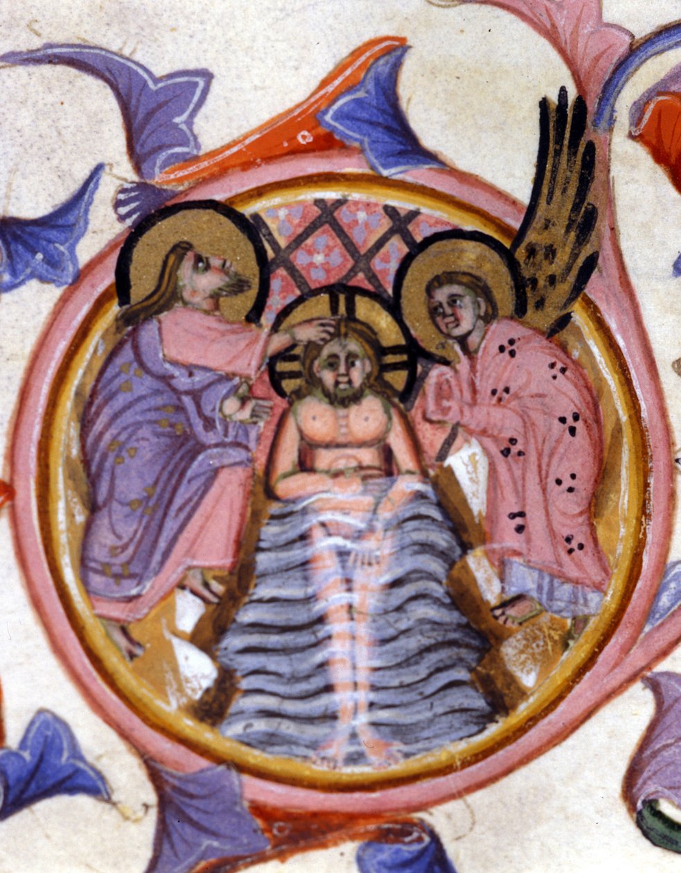 Die Taufe Christi im Jordan durch Johannes den Täufer - nach einer Miniatur eines Manuskripts aus dem 14. Jahrhundert von Unknown artist