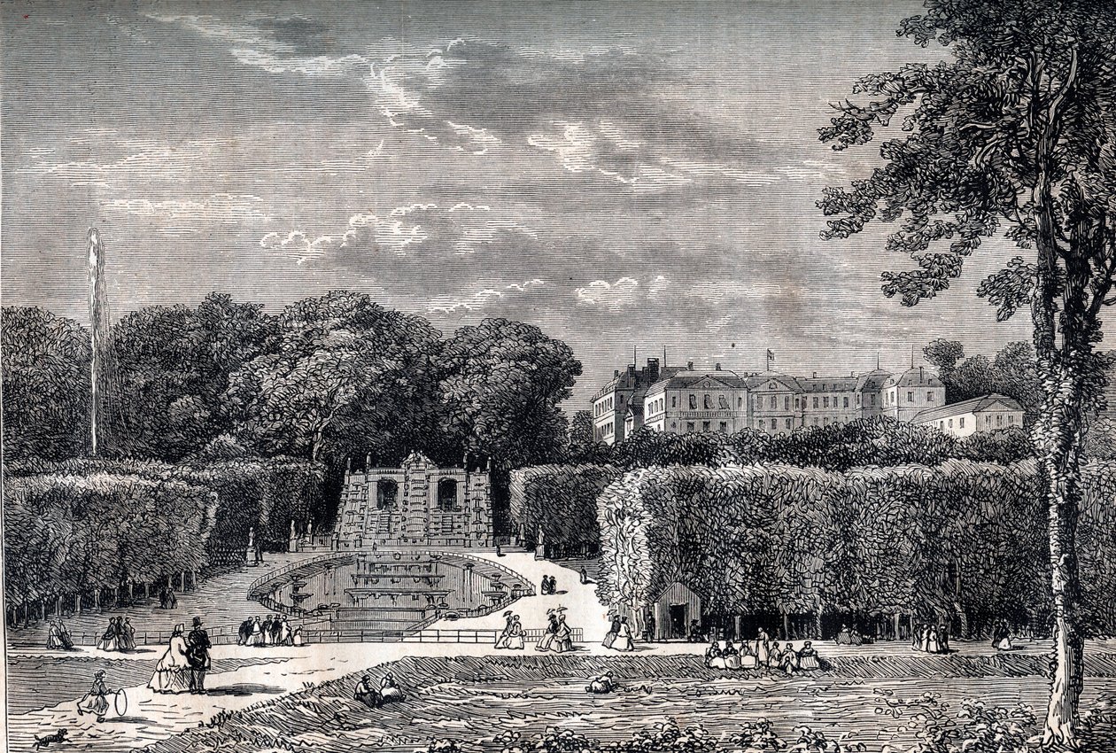 Das Schloss und der Park von Saint Cloud (Saint-Cloud) im Jahr 1867 von Unknown artist