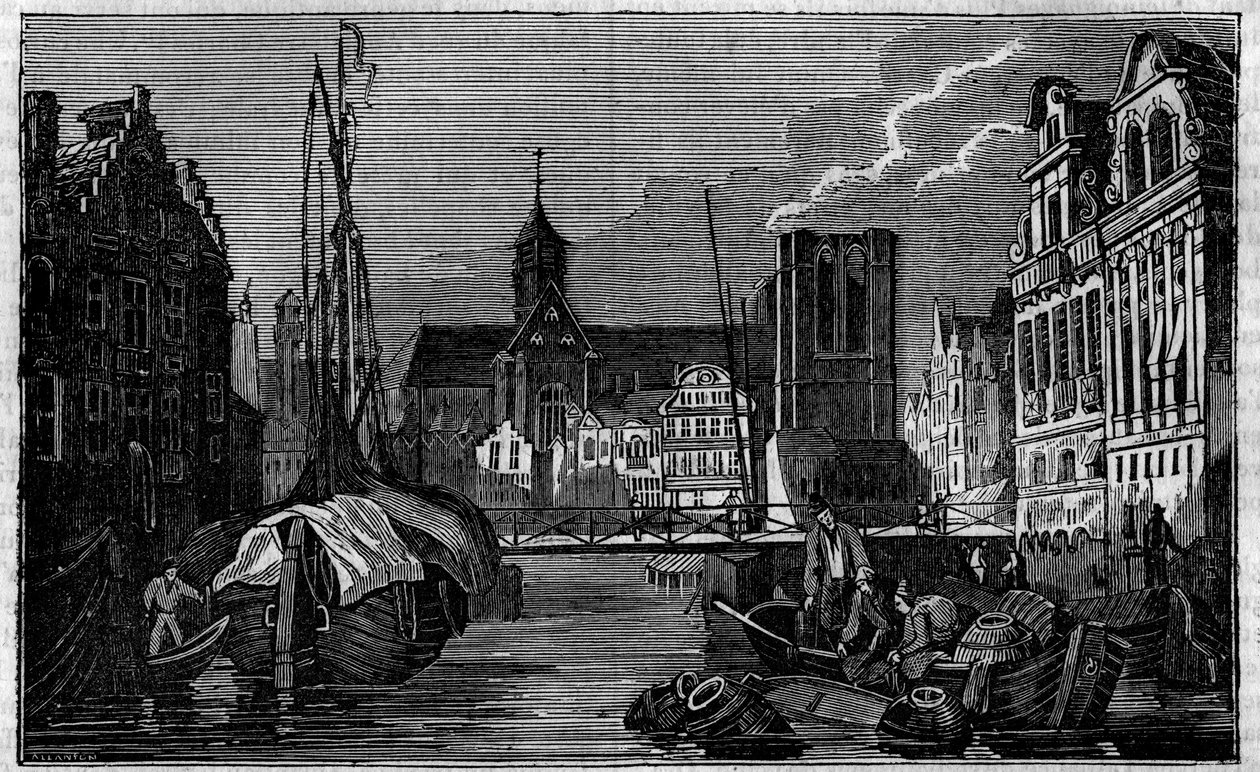 Die Stadt Gent in Belgien im 19. Jahrhundert. von Unknown artist