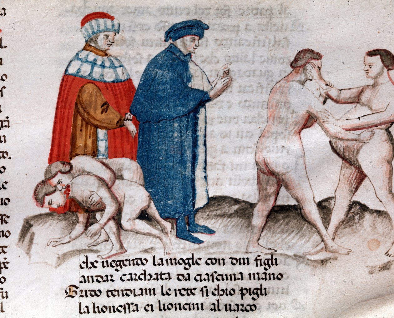 Die Fälscher (Gesang 30 der Hölle, in der Göttlichen Komödie - Miniatur) von Unknown artist
