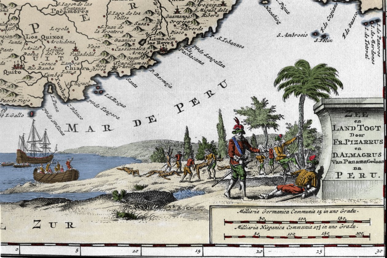 Die Landung der spanischen Konquistadoren Francisco Pizarro von Unknown artist