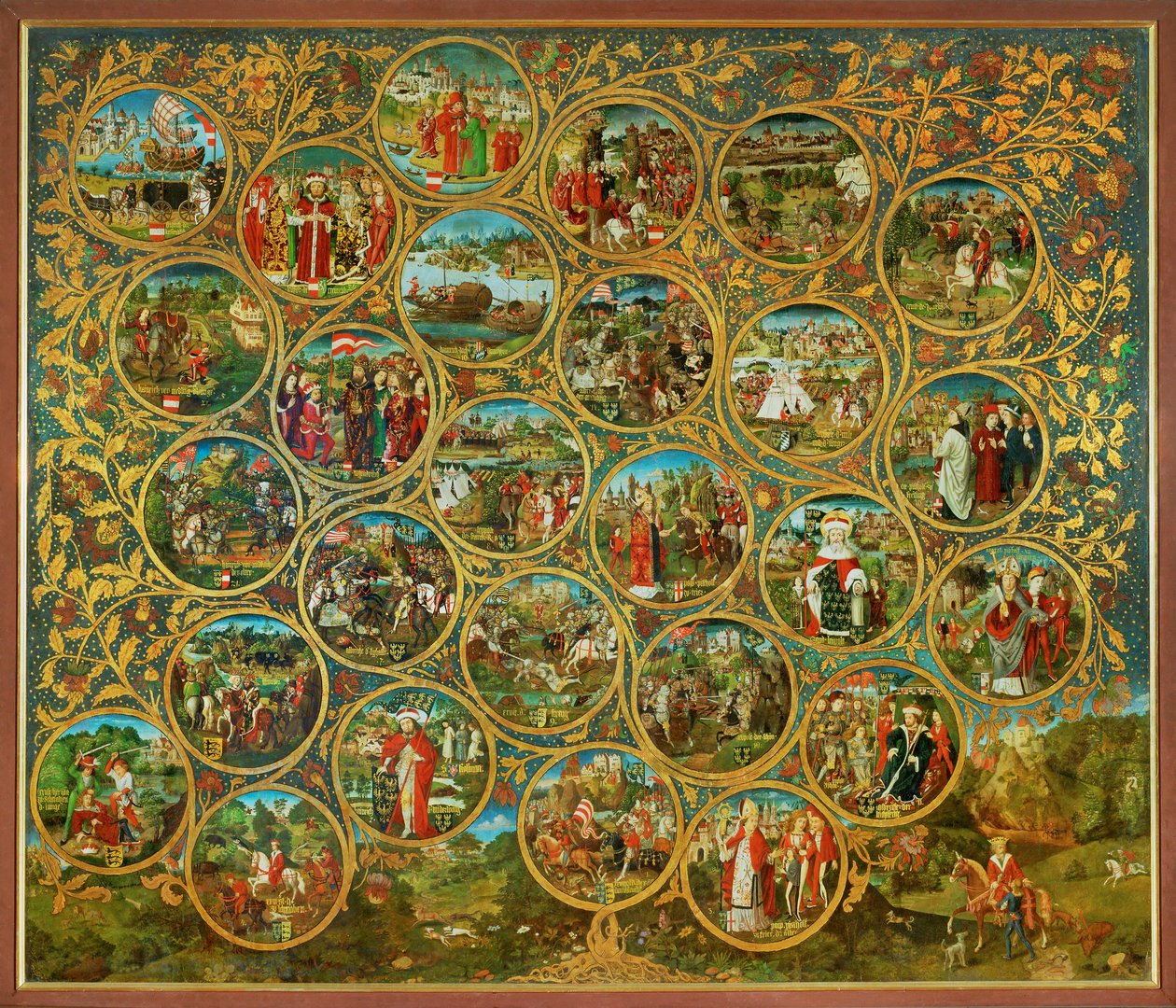 Der Stammbaum der Babenberger Markgrafen und Herzöge, erste Herrscher von "Ostarrichi" von Unknown Artist