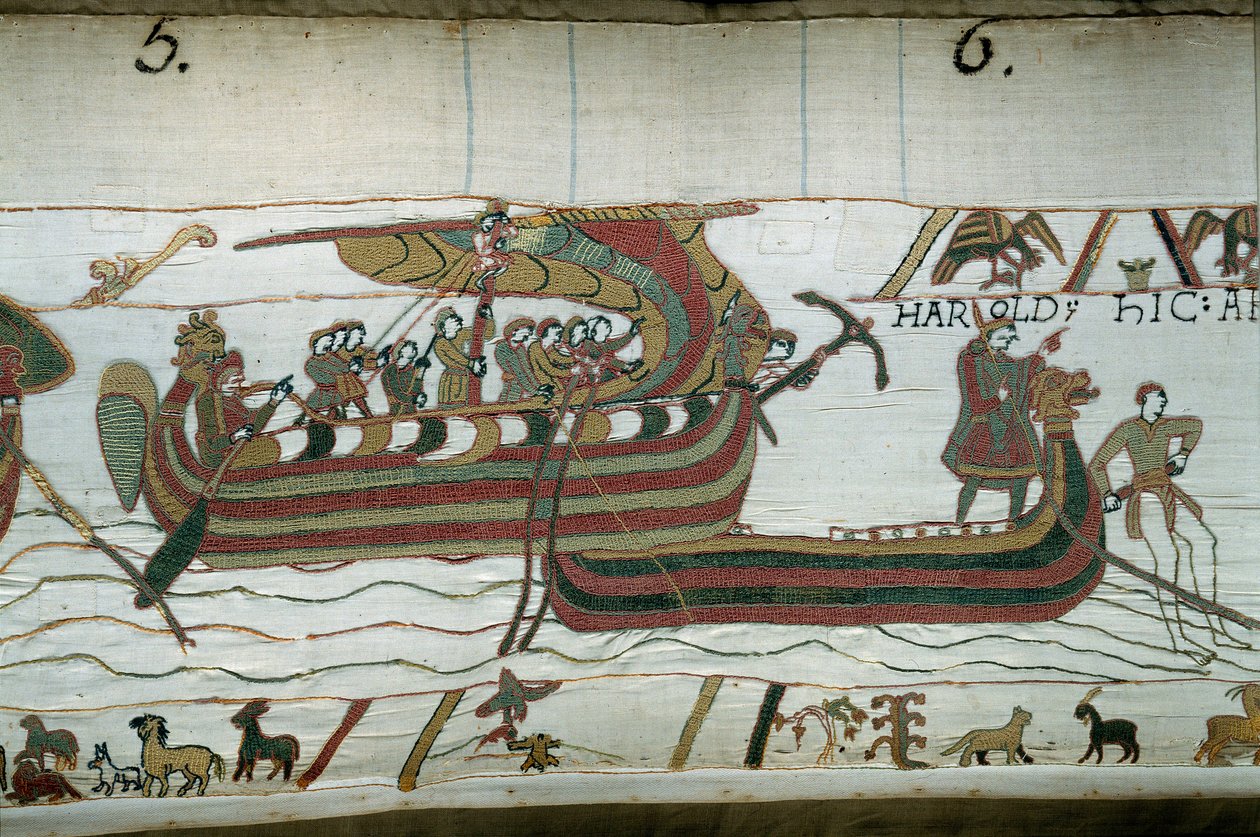 Die Flotte von Harold, die den Herzog der Normandie Wilhelm den Eroberer informiert, dass er Nachfolger der Krone von England wird von Unknown artist