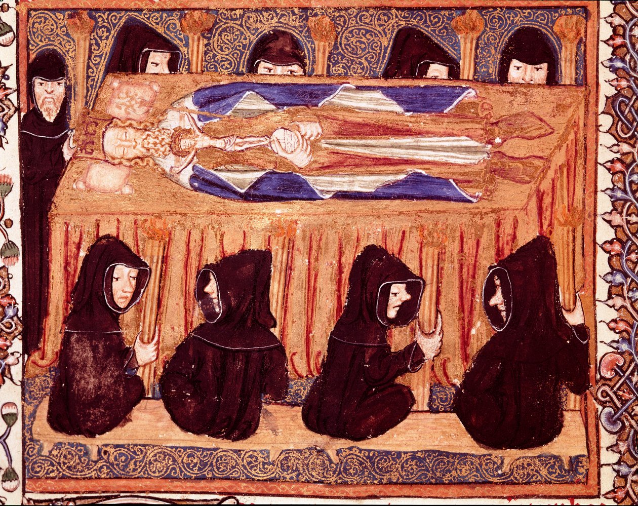 Das Begräbnis eines Königs (Miniatur aus dem Manuskript „Liber regalis“) von Unknown artist