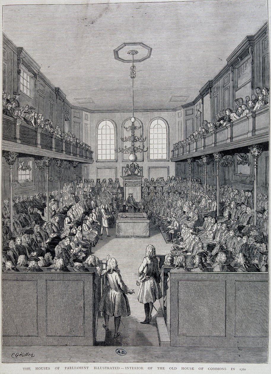 Das Innere des Londoner Unterhauses im Jahr 1760 von Unknown artist