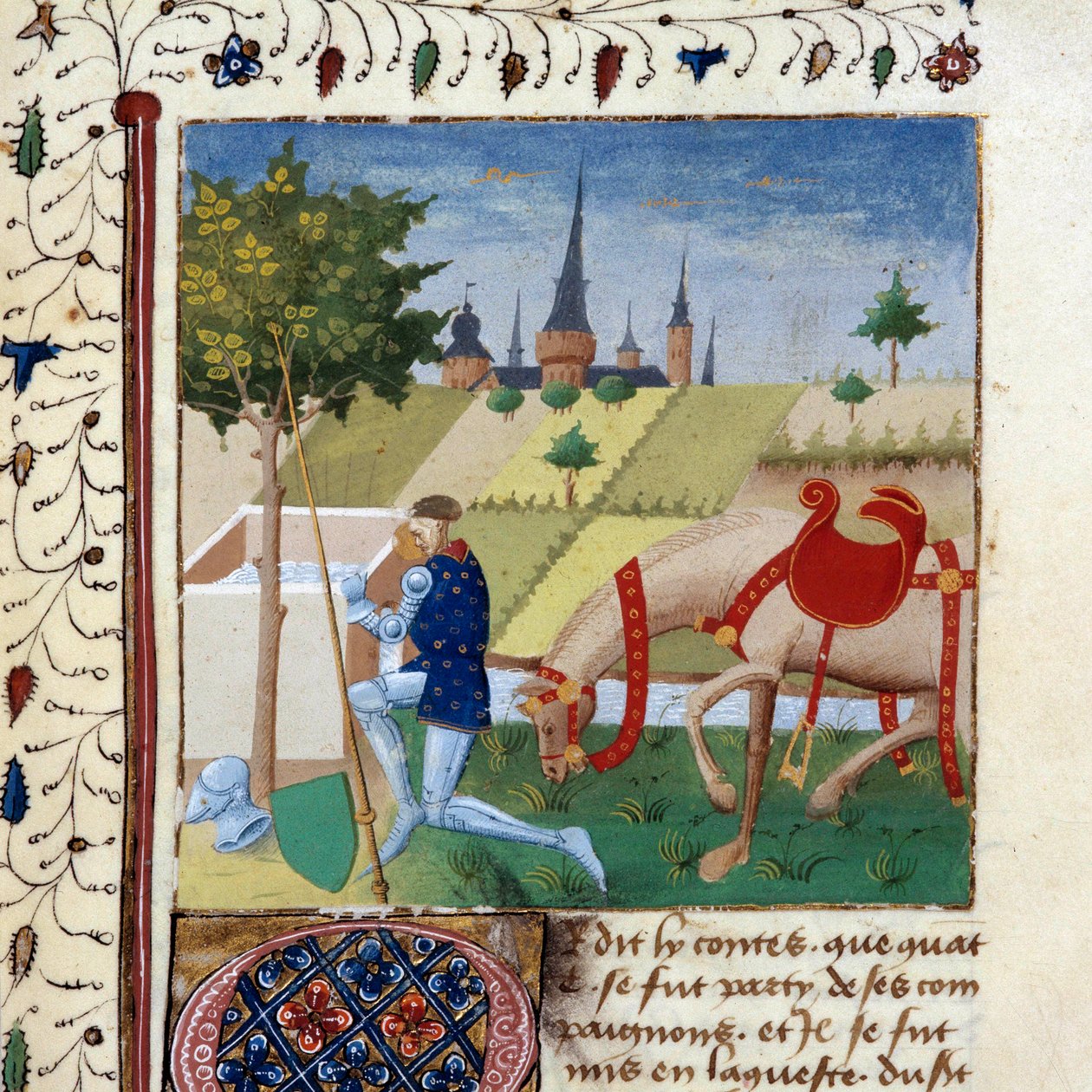Der Ritter der Tafelrunde Gauvain, Neffe von König Artus, nahe einem Brunnen von Unknown artist