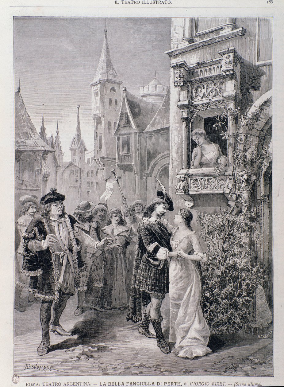 Die letzte Szene von Die schöne Magelone, Oper von Georges Bizet, im Teatro Argentina in Rom von Unknown artist