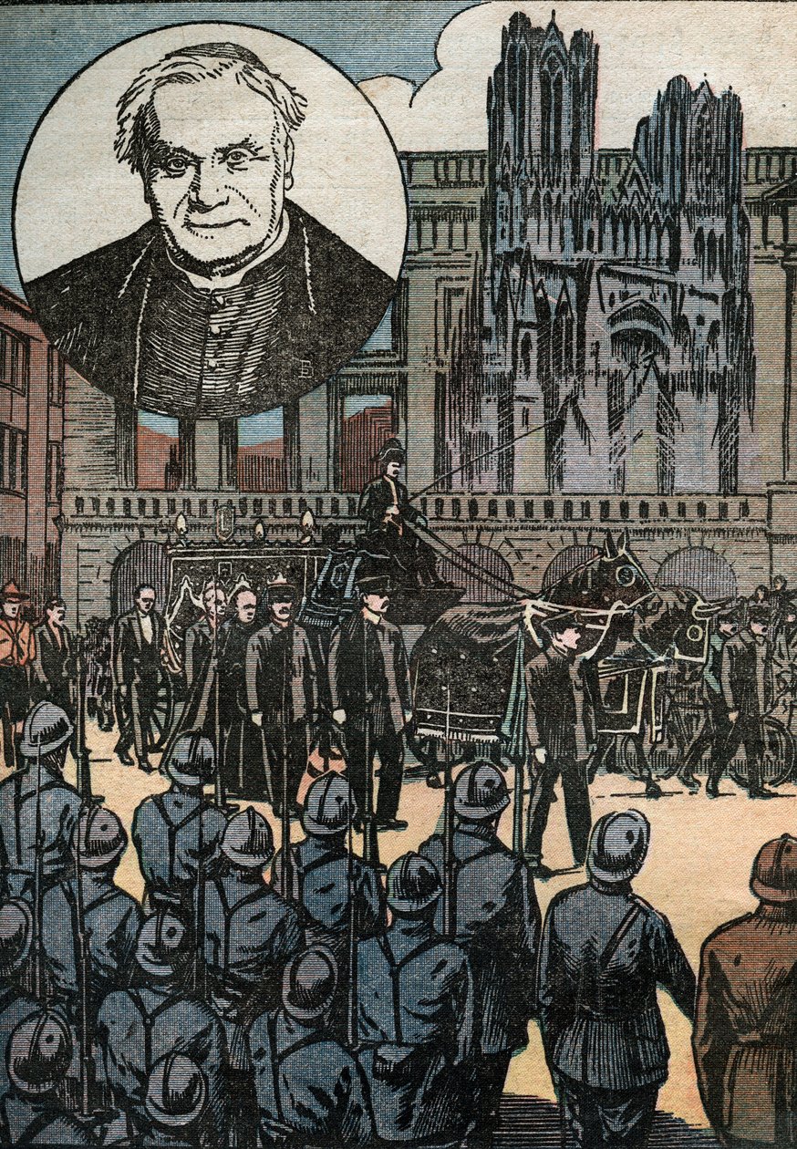 Die Beisetzung von Kardinal Luçon, Erzbischof von Reims, gefeiert in der Kathedrale Notre Dame de Reims von Unknown Artist