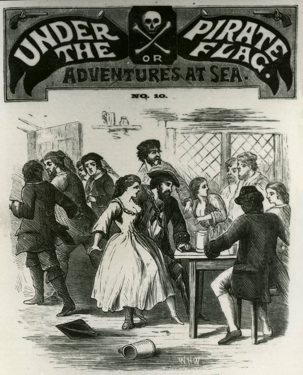 Die Piraten beim Feiern werden vom Geist von Gibbs erschreckt, Charles Gibbs, der Pirat von Rhode Island von Unknown artist
