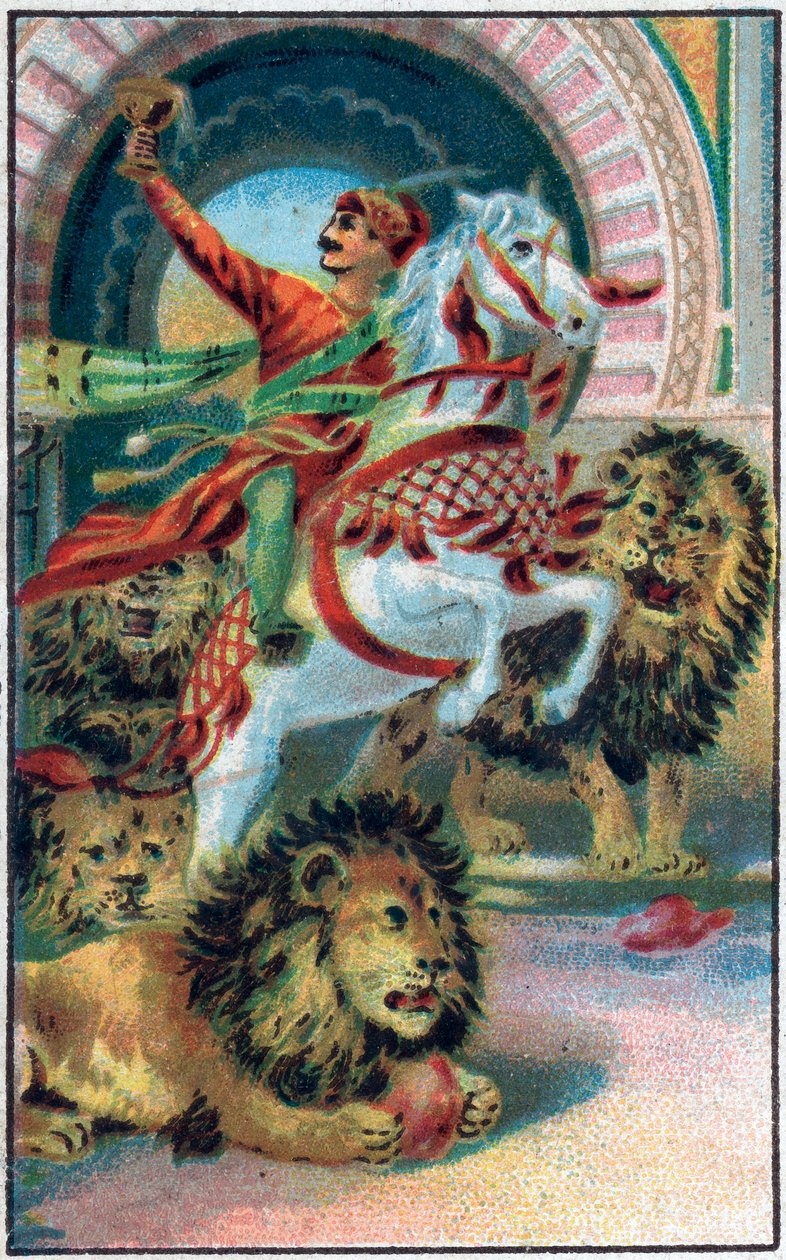 Die Quelle der Löwen. Geschichte von Prinz Ahmed und der Fee Paris-Banou. Geschichte aus 1001 Nacht. Chromolithographie aus dem späten 19. Jahrhundert von Unknown artist