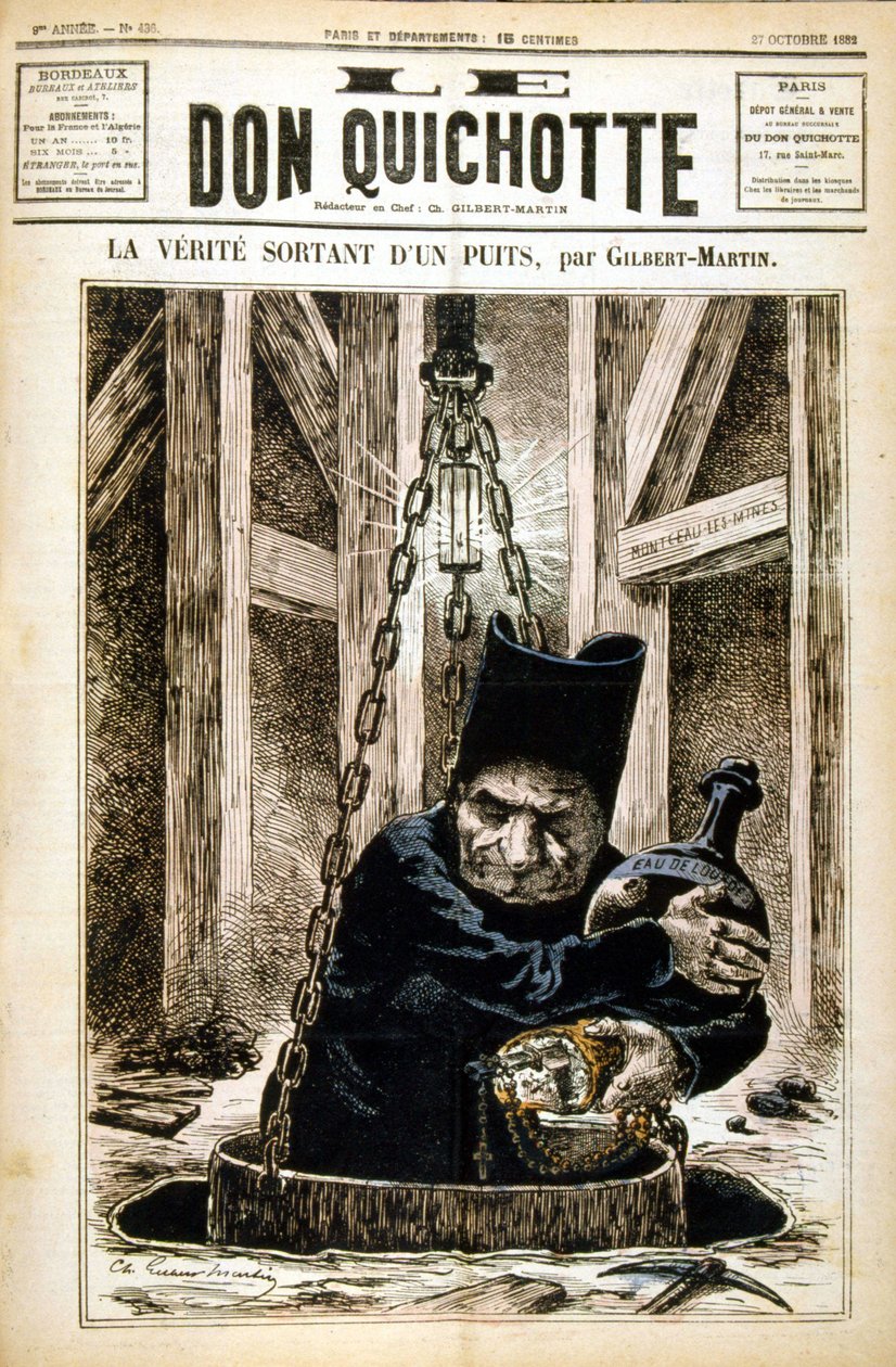 Die Wahrheit kommt aus einem Brunnen - in Le Don Quixote vom 27.10.1882 von Unknown artist