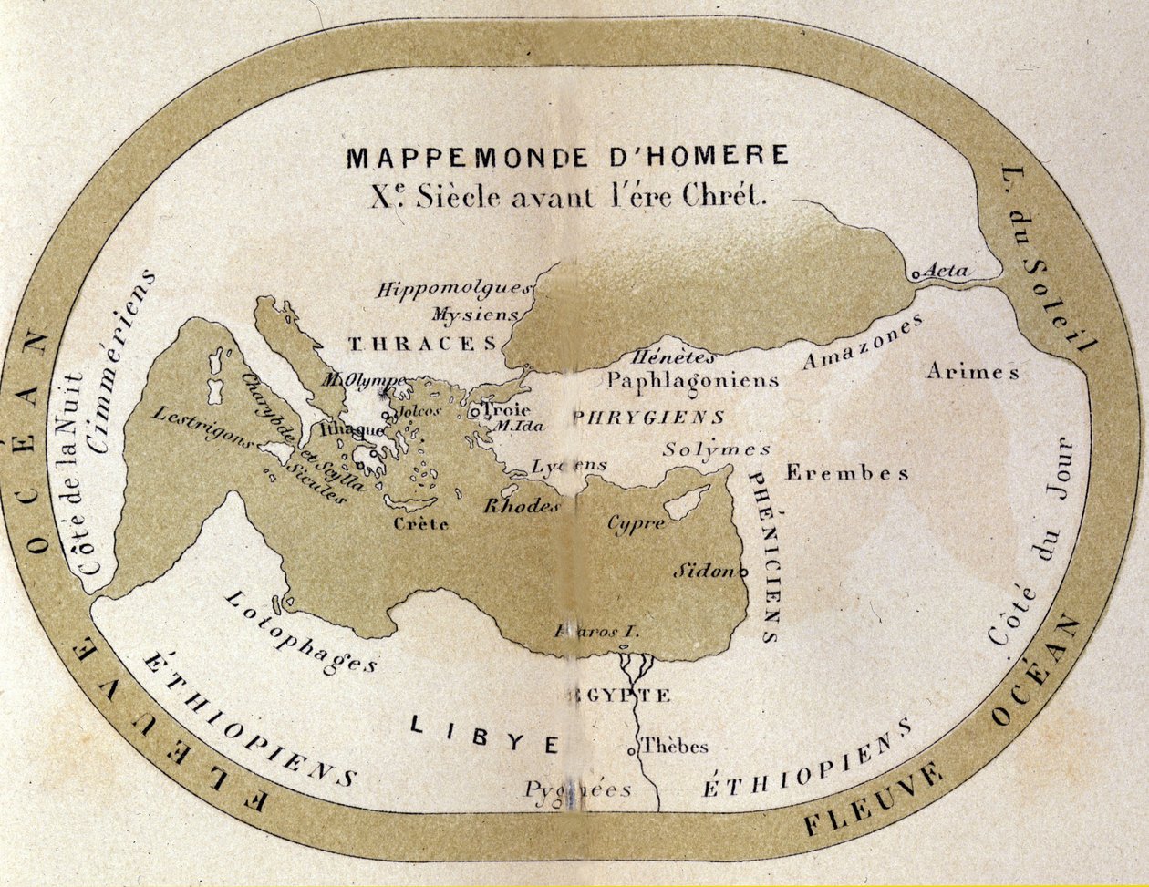 Die Weltkarte von Homer. 9. Jahrhundert v. Chr. von Unknown artist