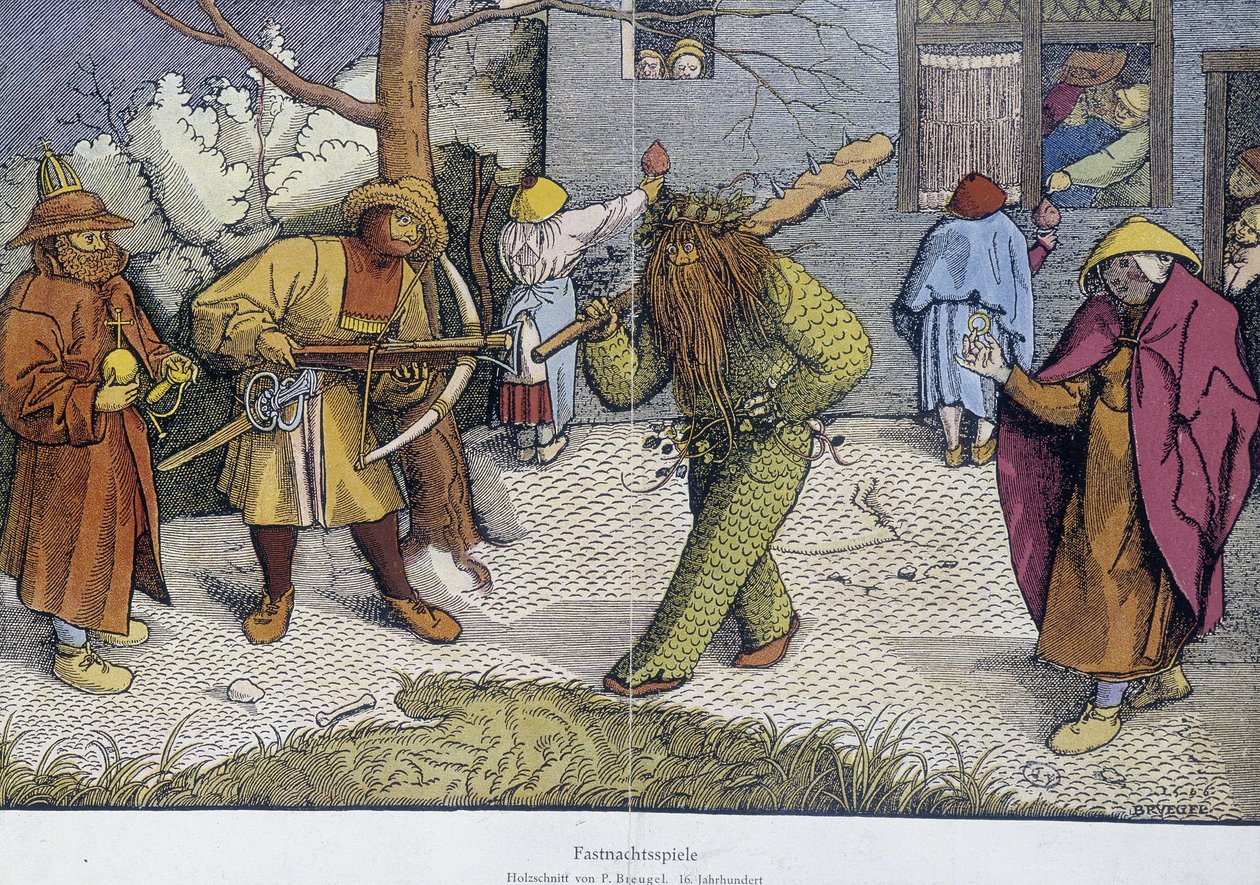 Theaterstücke: Karnevalstag - Reproduktion eines Dokuments über Breughel-Holz von Unknown artist