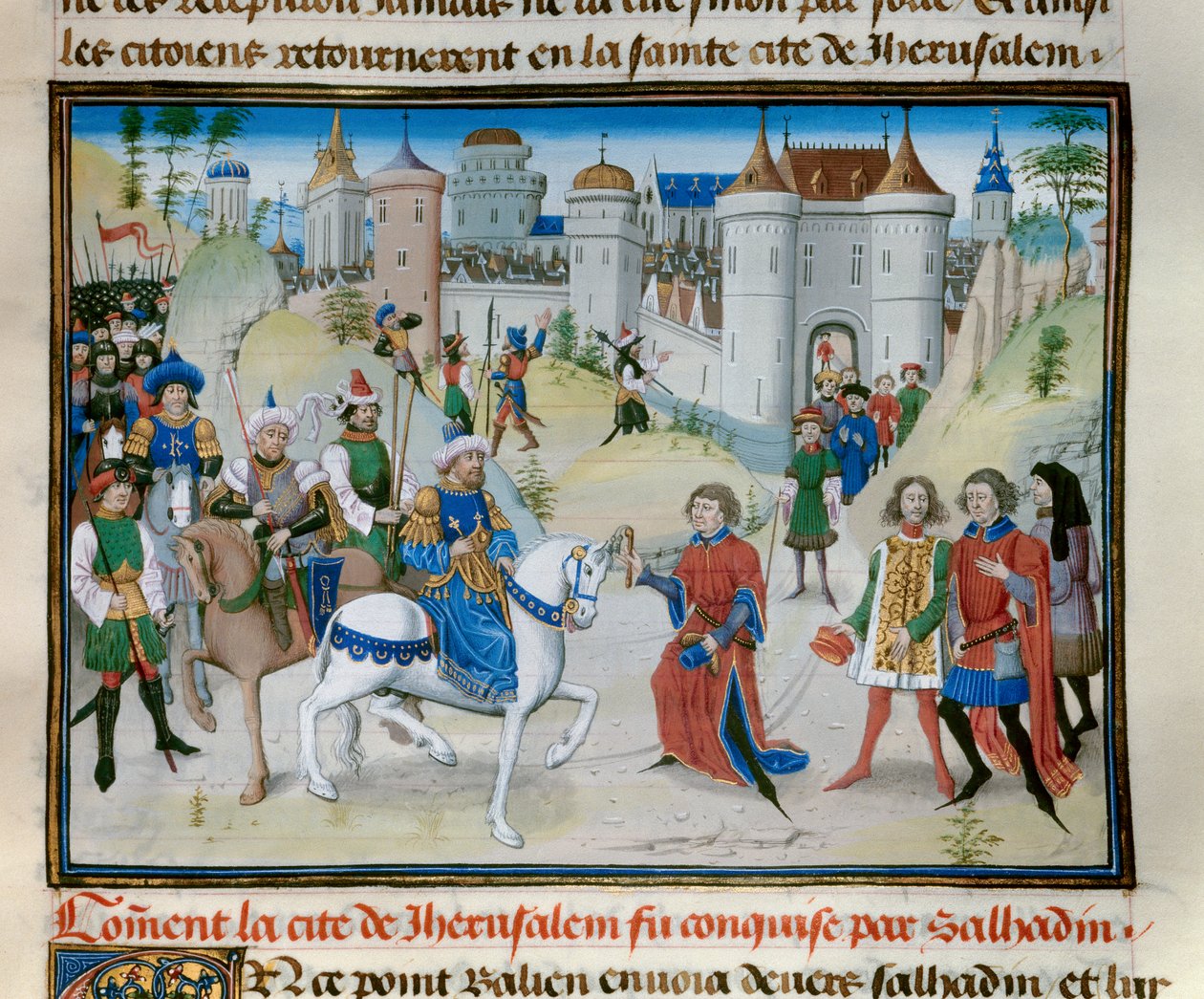 Dritte Kreuzzug: Die Eroberung Jerusalems durch Sultan Saladin (1138-1193) im Jahr 1187 von Unknown artist