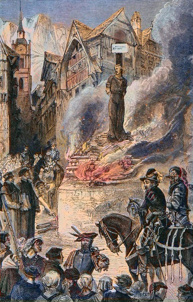 Folterung von Michel Servet in Genf (1511-1553) - Gravur von Unknown artist