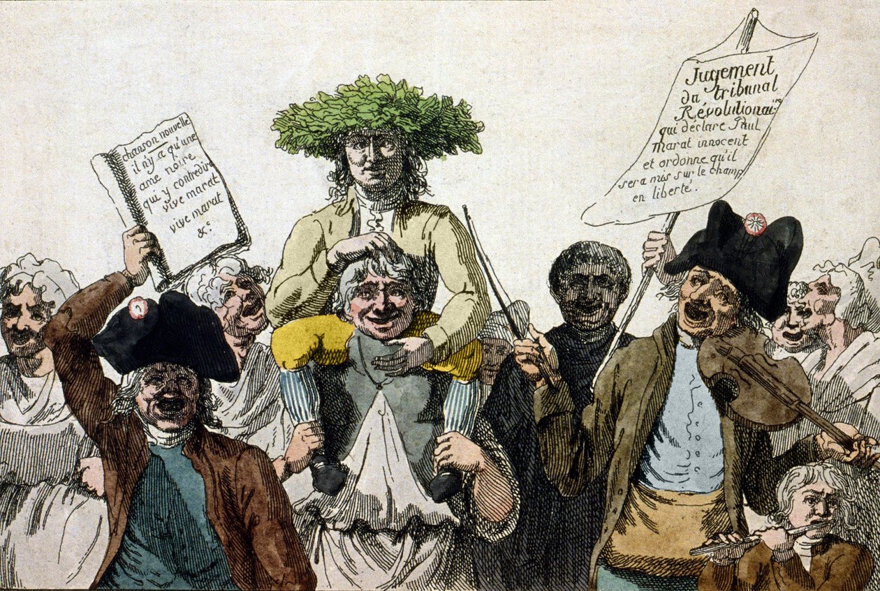 Triumph von Marat. Gravur des 19. Jahrhunderts von Unknown artist