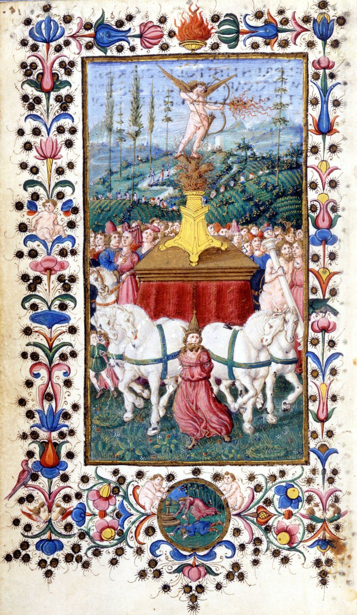 Triumphus Amoris (Liebestriumph) von Francesco Petrarca. Manuskript des 15. Jahrhunderts. Trivulziana, Mailand von Unknown artist