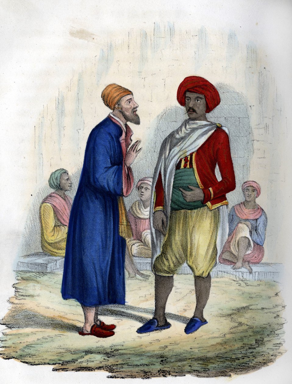 Zwei Männer auf den Straßen von Algier im Jahr 1830. In „L