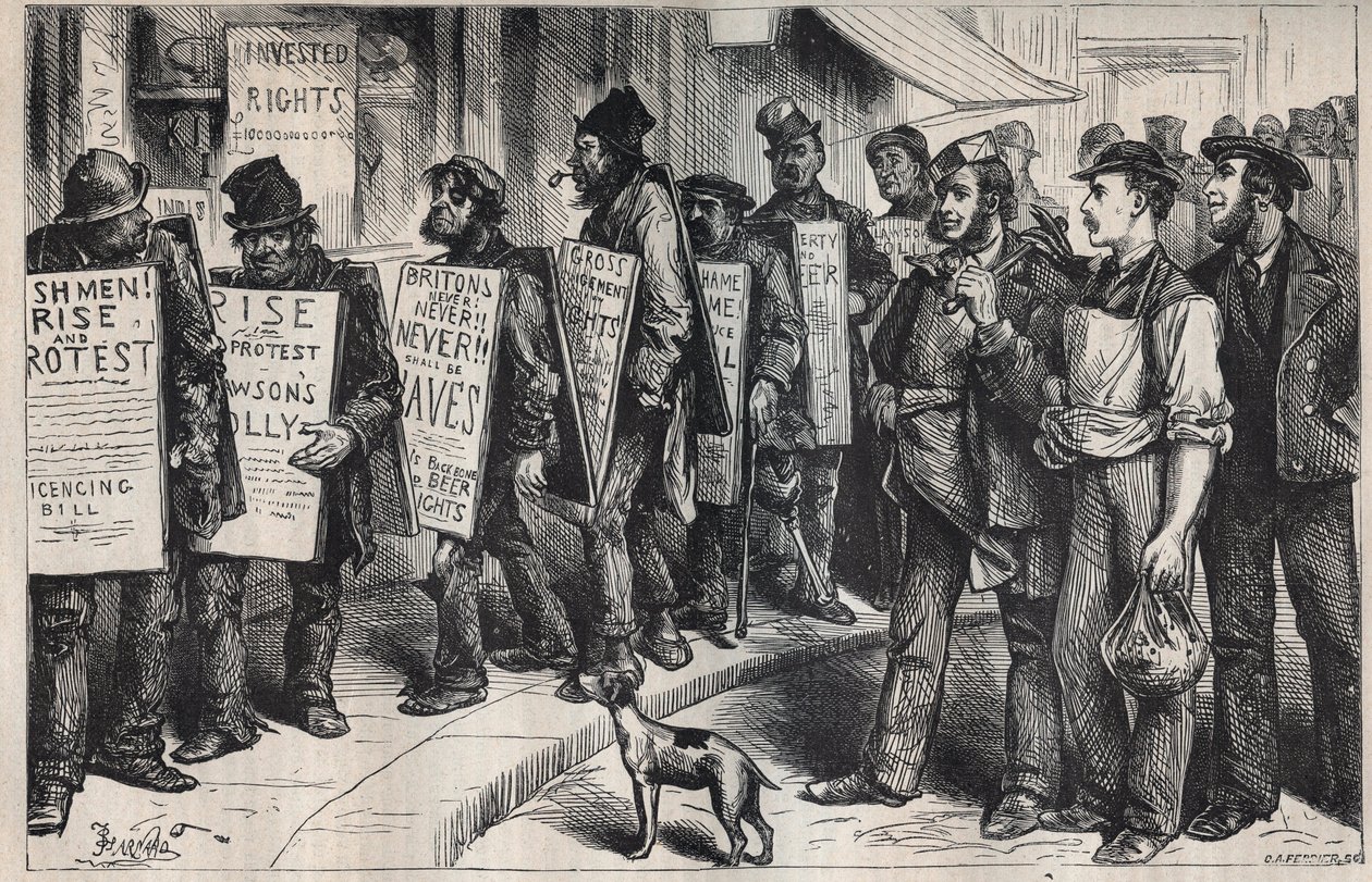 USA: Protest im Namen der Liga gegen Alkoholmissbrauch (1875) von Unknown artist