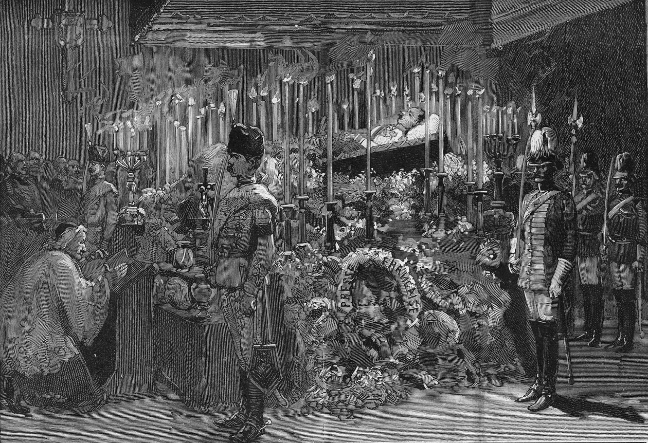 Wien 1889: die brennende Kapelle von Erzherzog Rudolf von Habsburg (1858 - 1889) von Unknown artist