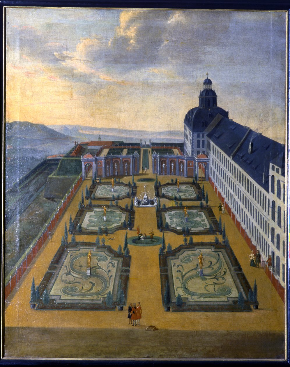 Blick auf Friedenstein von Nordosten mit Barockgarten von Unknown Artist