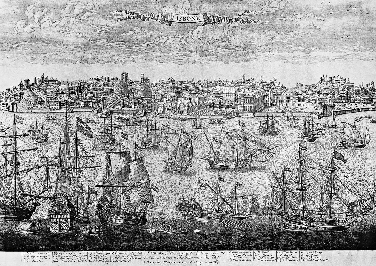 Ansicht von Lissabon, Gravur, Portugal von Unknown artist