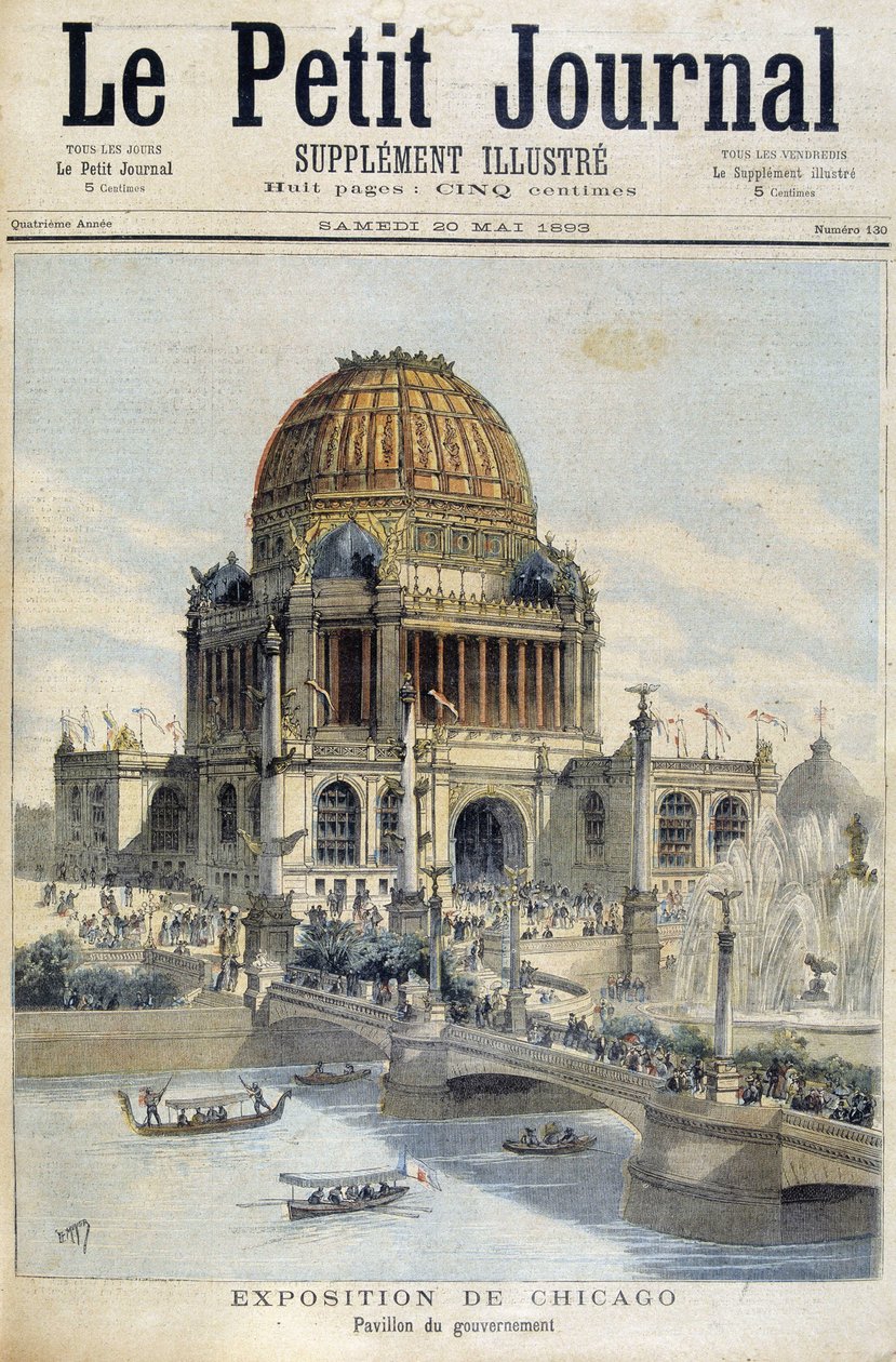 Ansicht der Chicago-Ausstellung: Der Regierungspalast - in „Le Petit Journal“ von Unknown artist