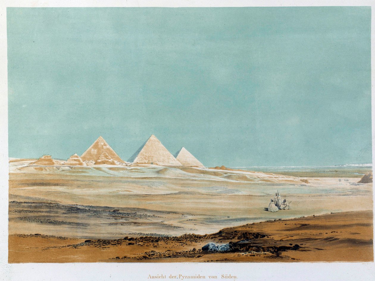 Ansicht der Pyramiden von Gizeh, Ägypten. Illustration des 19. Jahrhunderts Paris, Collège de France von Unknown artist