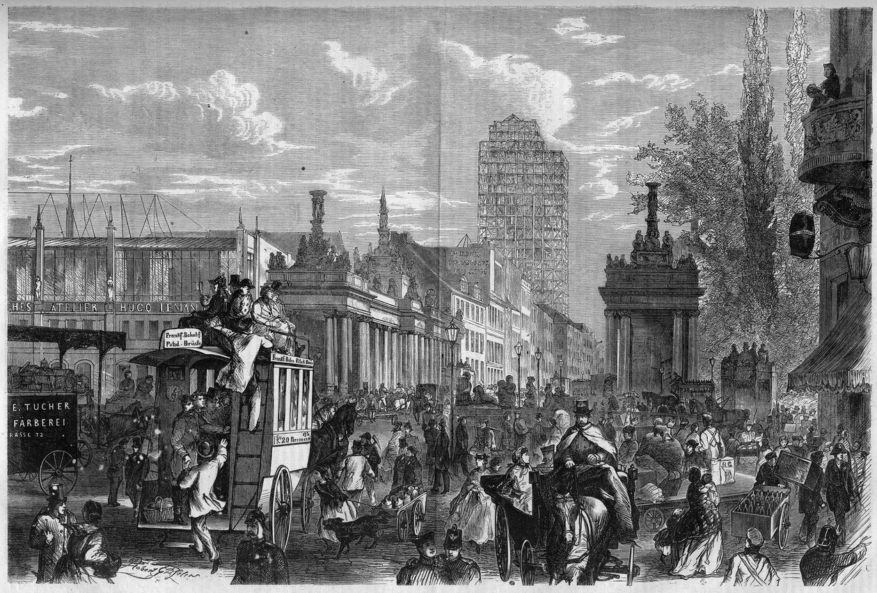 Ansicht der Königlichen Brücke in Berlin, Deutschland. Gravur in „The Illustrous Universe“ von Unknown artist