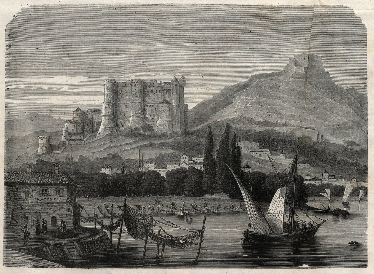 Ansicht der Festungen von La Spezia in Italien. Gravur in „The Illustrous Universe“ von Unknown artist
