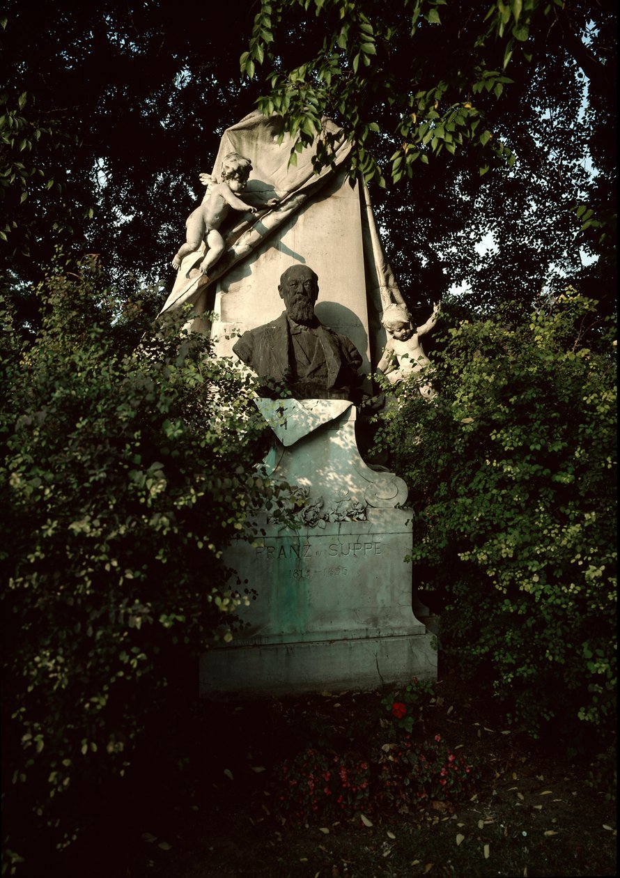 Ansicht des Grabes des österreichischen Komponisten und Dirigenten Franz von Suppé auf dem Zentralfriedhof in Wien von Unknown artist