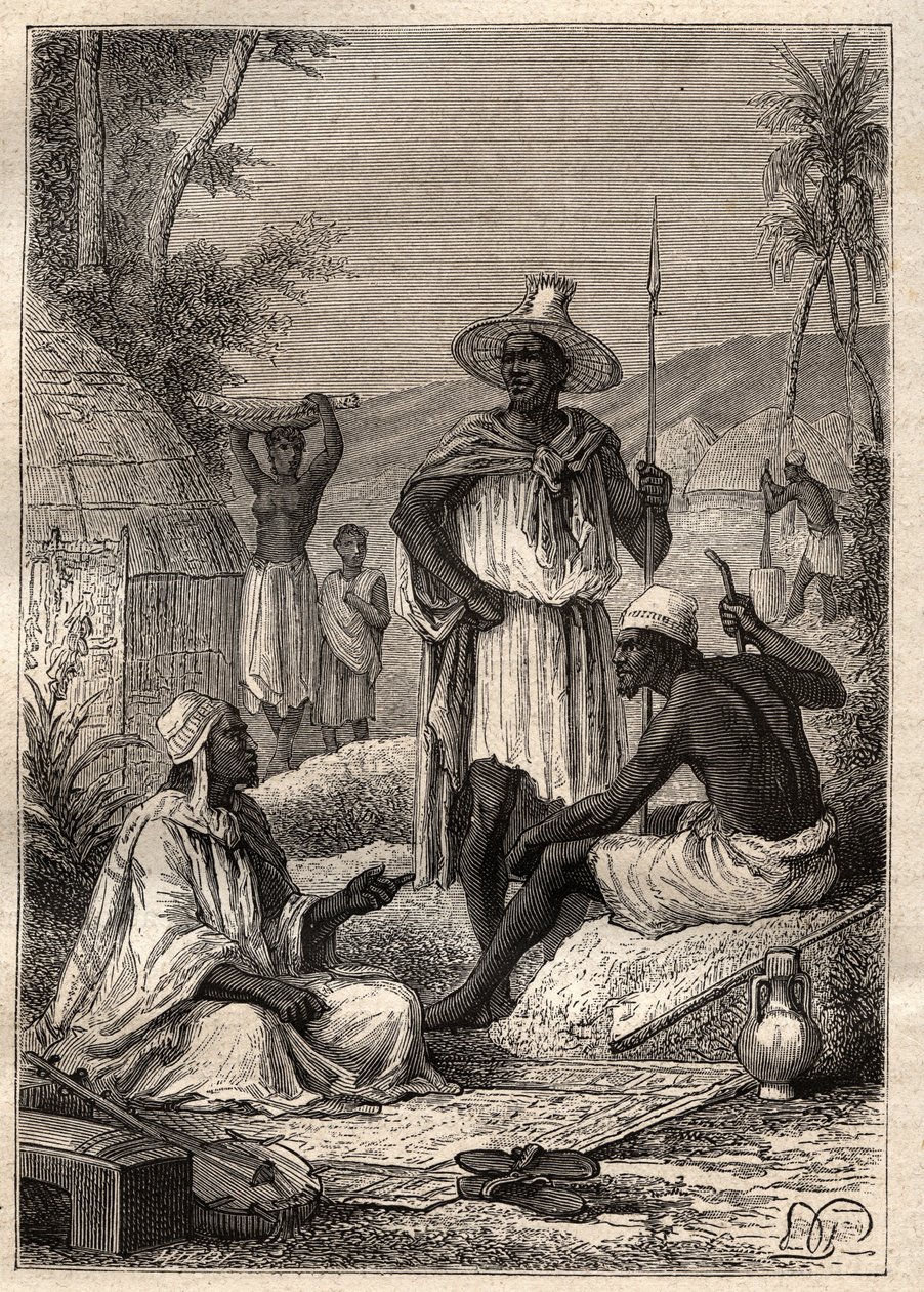 Reise (1795) von Mungo Park (1771-1806) nach Djoliba (Niger): Eingeborene aus Senegal - Illustration aus „Die großen Seefahrer des 18. Jahrhunderts“ von Unknown artist