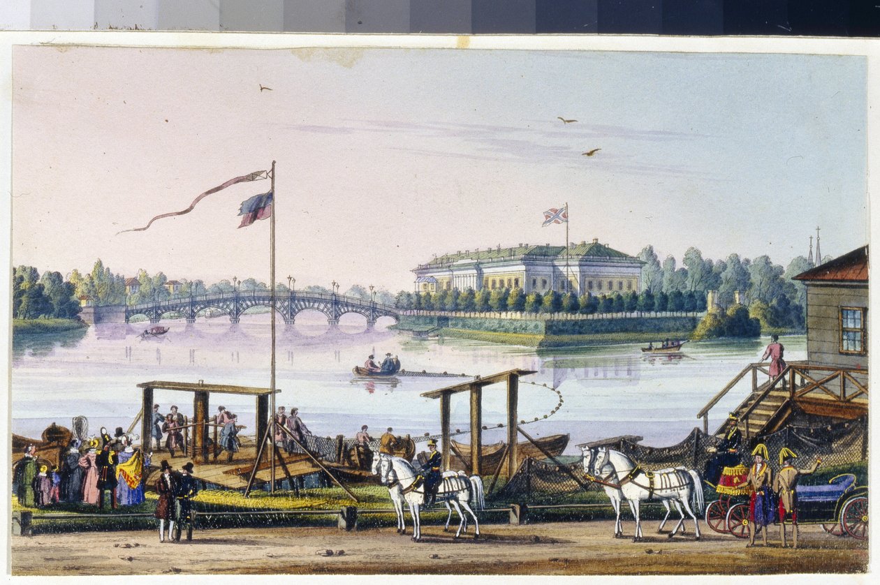 Ansicht des Palastes auf der Insel Kamenny in Sankt Petersburg (Album von Marie Taglioni) von Unknown artist