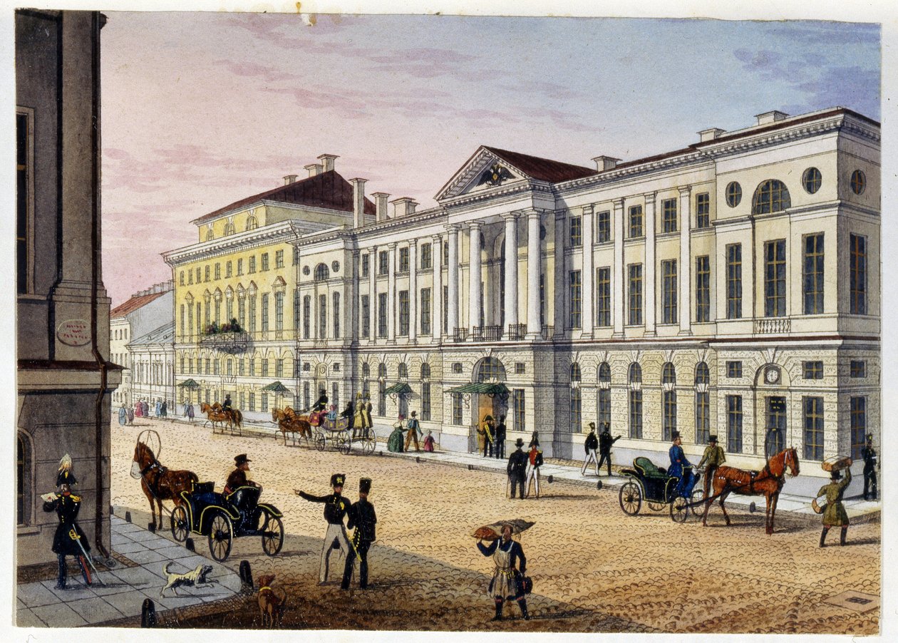 Außenansicht des Posthotels in Sankt Petersburg von Unknown artist