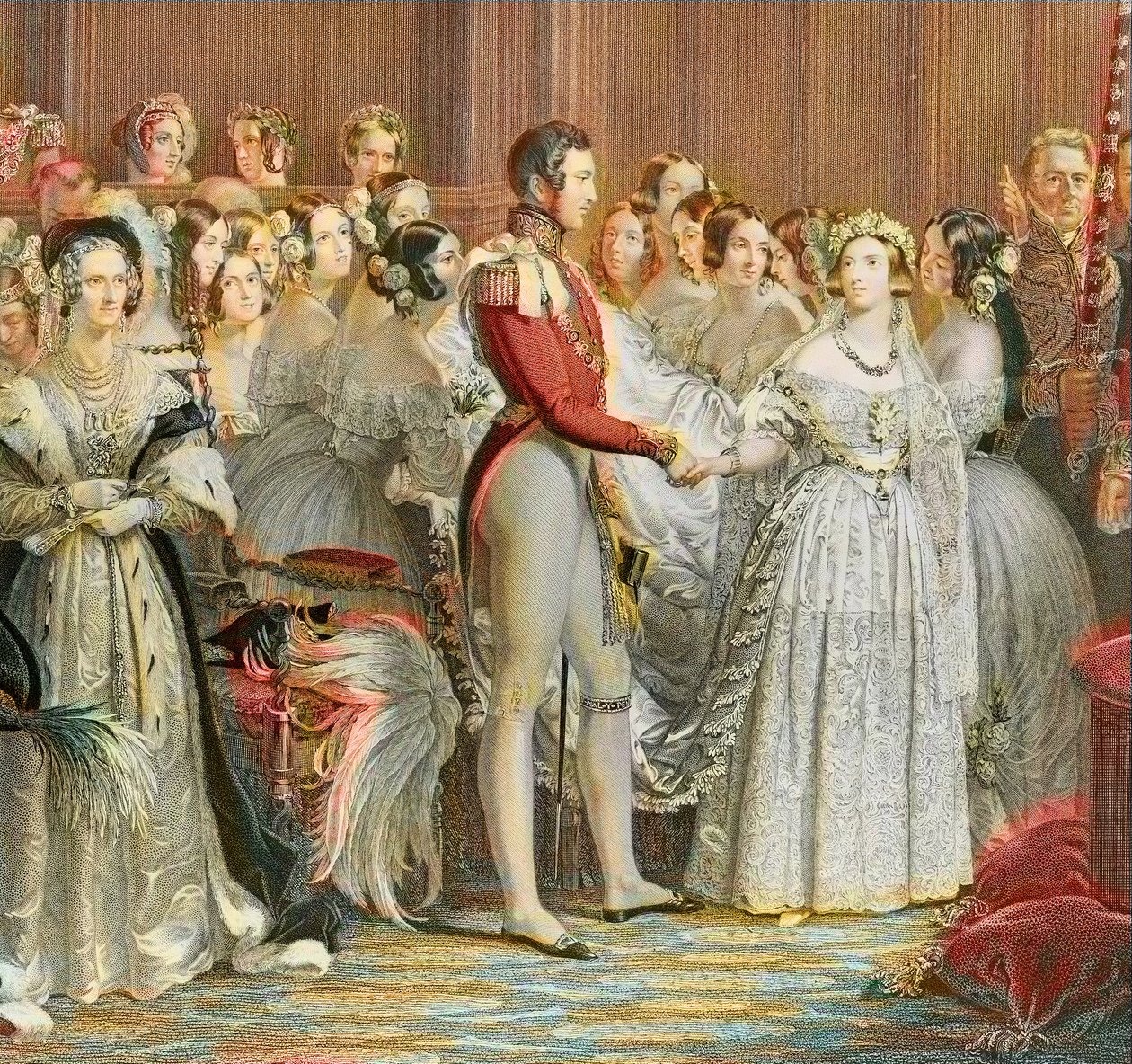 Hochzeit von Königin Victoria mit Prinz Albert von Sachsen-Coburg-Gotha im St. James Palace in London am 10. Februar 1840 (Gravur) von Unknown artist
