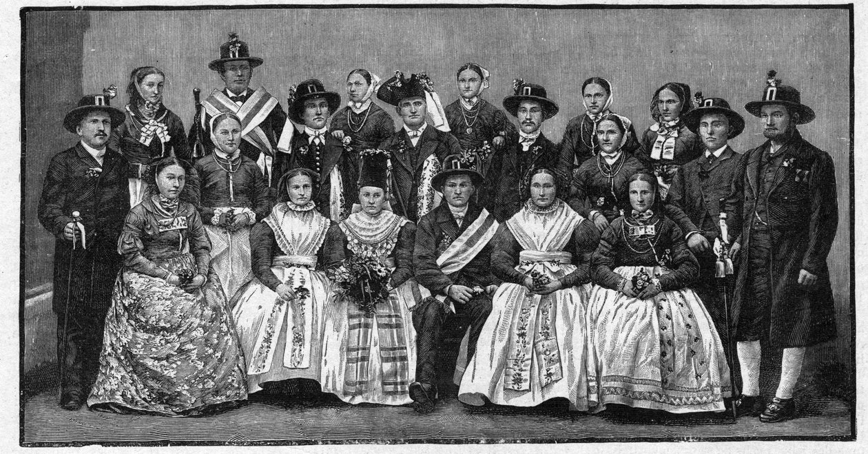 Wendische Hochzeitsgesellschaft - Gravur von 1897 von Unknown artist
