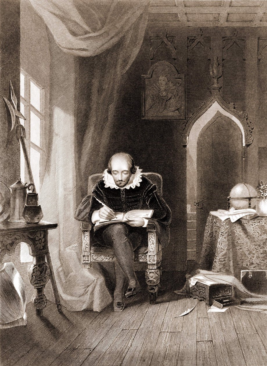 William Shakespeare in seinem Büro von Unknown artist