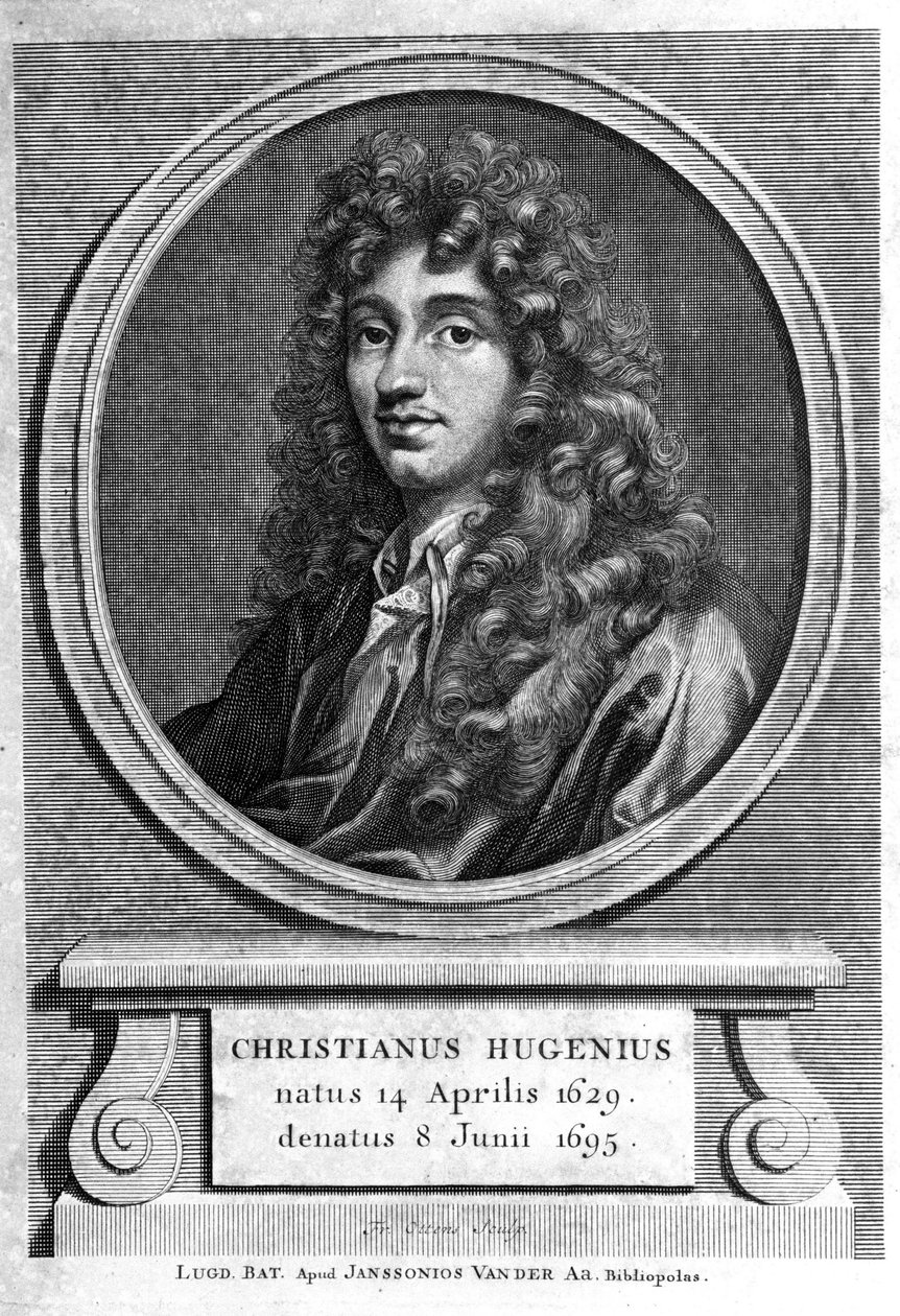 Porträt von Christiaan Huygens. Niederländischer Physiker und Mathematiker (1629 - 1695). Gravur aus dem 19. Jahrhundert von Unknown artist