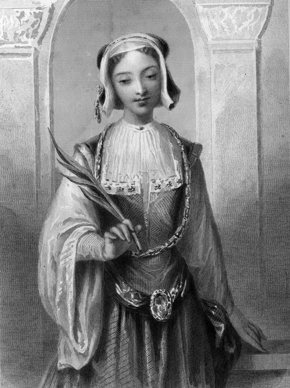 Porträt der heiligen Justina, Jungfrau und Märtyrerin von Antiochia. von Unknown artist