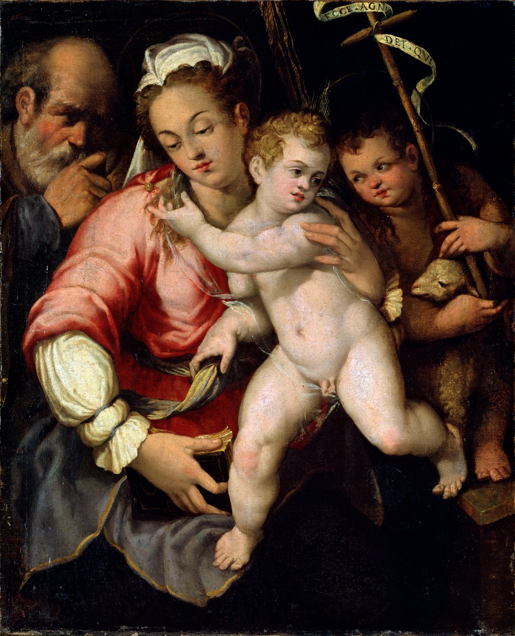 Die Heilige Familie mit Johannes dem Täufer von Unknown Old Master
