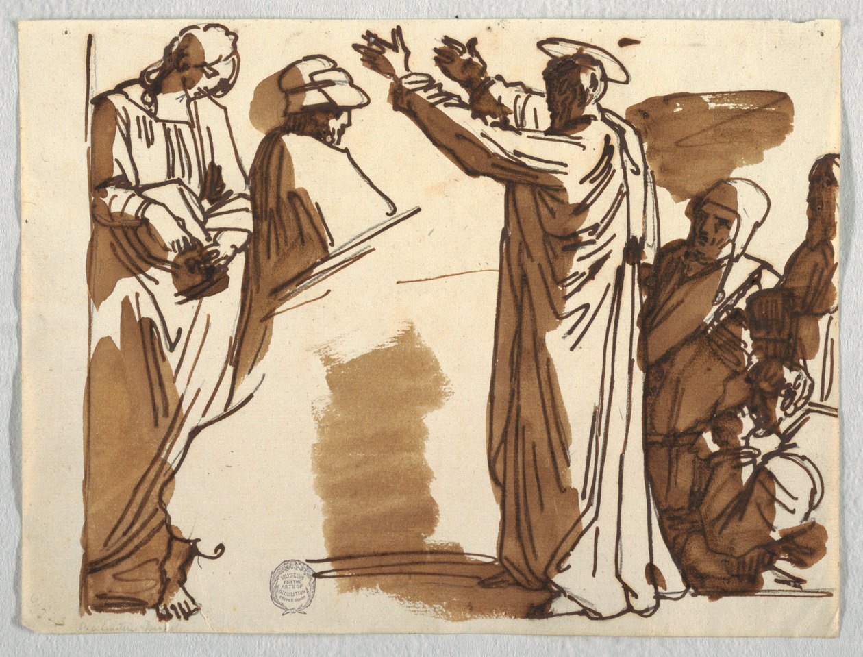 Zeichnung, Cartoons vom Tod des Ananias und St. Paul, nach Raphael, ca. 1820 von Unknown artistUnknown artist