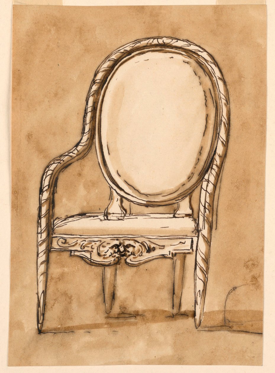 Zeichnung, Stuhl, 1780–1790 von Unknown artistUnknown artist