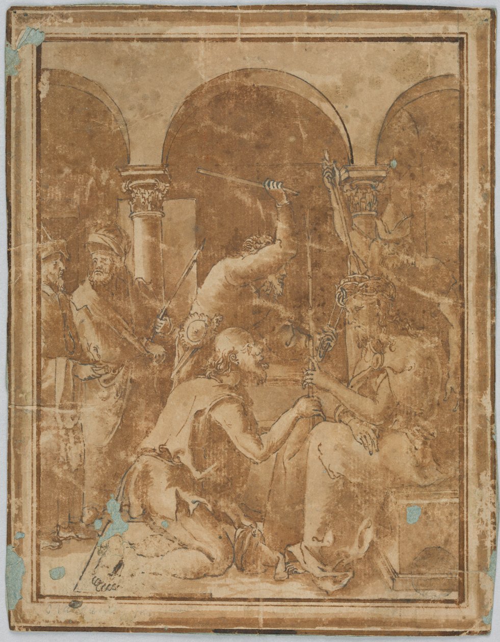 Kopie der Krönung mit den Dornen in der Kleinen Passion von Albrecht Dürer, veröffentlicht 1511, 1525–1600 von Unknown artistUnknown artist