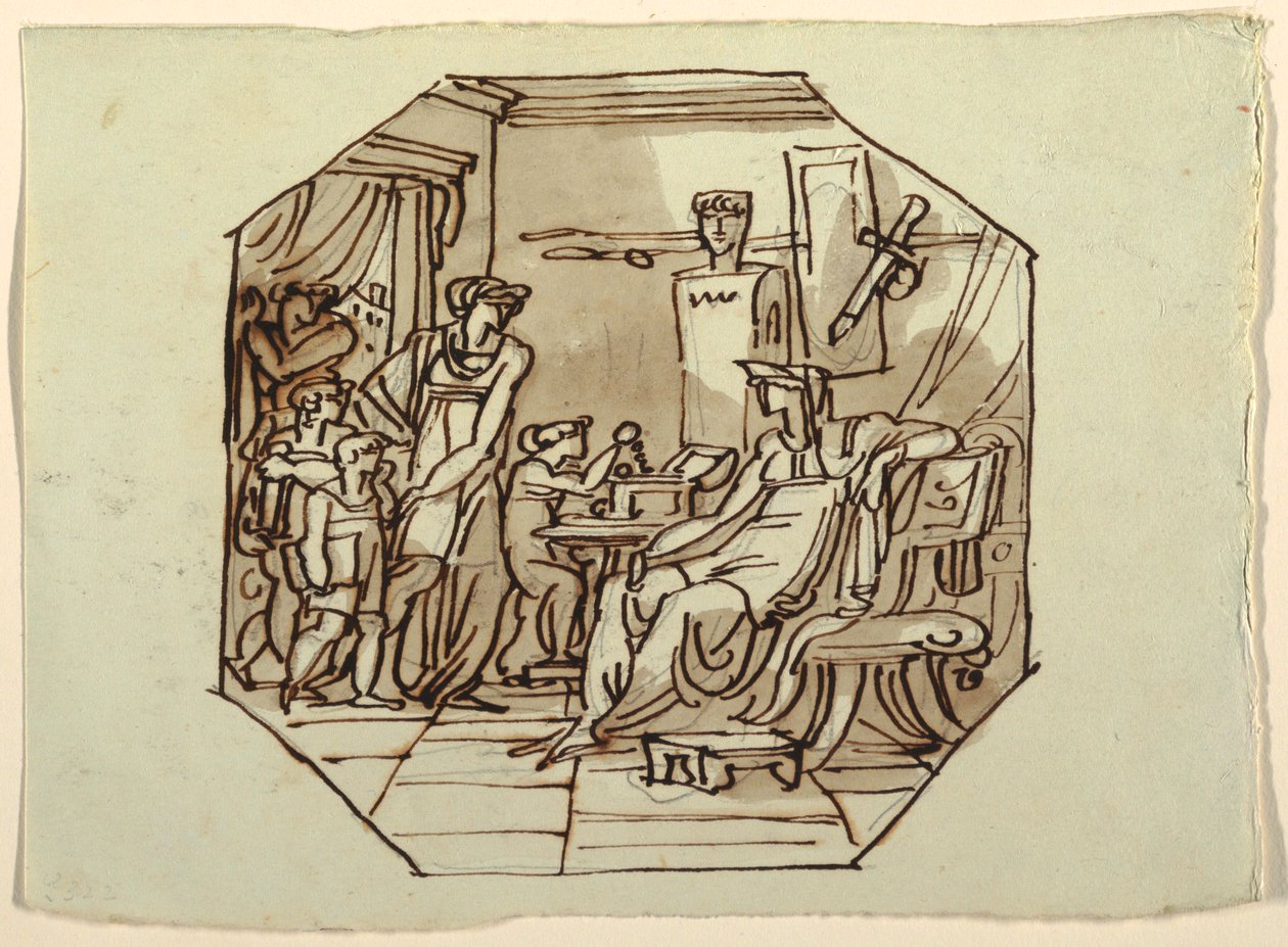 Cornelia, Mutter der Gracchi, Palazzo Cavina, Faenza, 1816 von Unknown artistUnknown artist
